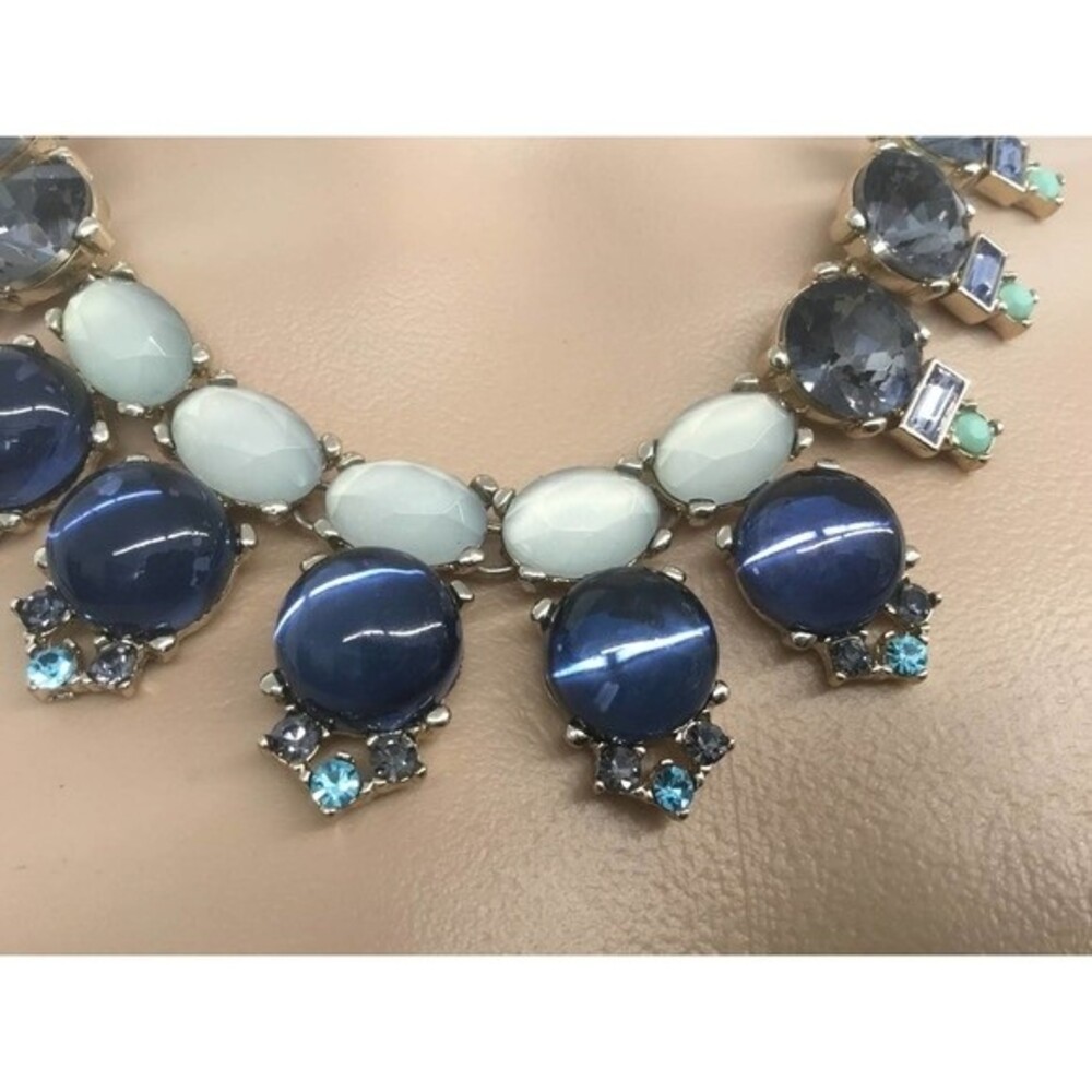 Gold Necklace With Blue Stones
